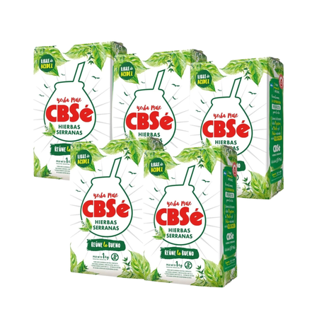 CBSe Hierbas Serranas Argentine Yerba Mate, 1 kg (Pack of 5)