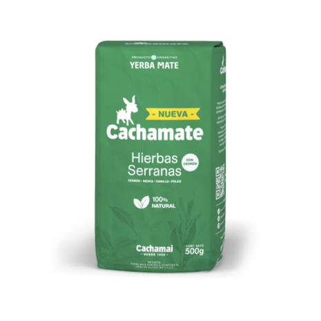 Cachamate Hierbas del Litoral (Cedrón, Salvia y Marcela) Argentine Yerba Mate, 500 g / 1.1 lb bag