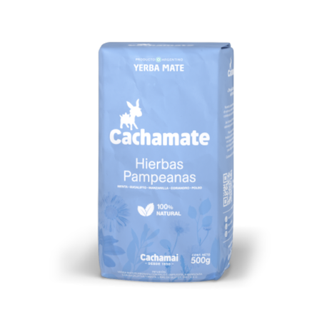 Cachamate Hierbas Pampeanas (Menta y Eucalipto) Argentine Yerba Mate, 500 g / 1.1 lb bag
