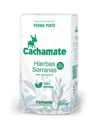 Cachamate Hierbas Serranas (Menta, Peperina y Poleo) Argentine Yerba Mate, 1 kg / 2.2 lb bag