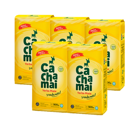 Cachamate Amarilla Argentine Yerba Mate, 500 g (Pack of 5) (2.5 kg)