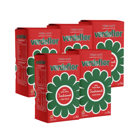 Verdeflor Tradicional Argentine Yerba Mate, 500 g (Pack of 5) (2.5 kg)
