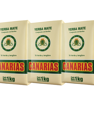Yerba Mate Canarias Té Verde y Jengibre (1kg) (pack x3) (3kg)