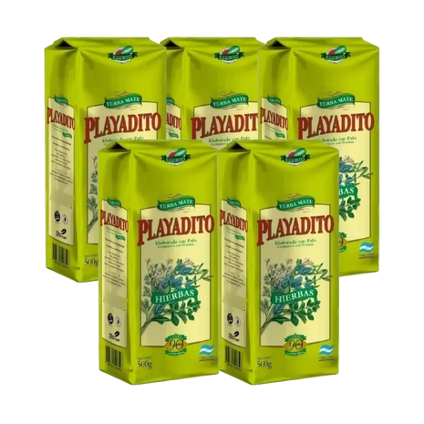 Playadito Organic Argentine Yerba Mate, 500 g (Pack of 5)