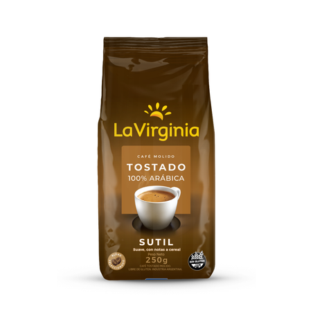 La Virginia Café Molido Tostado Sutil 250g – Ground Roasted Coffee Mild