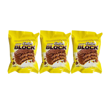 Alfajor Cofler Block con Baño de Chocolate (60gr) (Pack de 3u) (180gr)