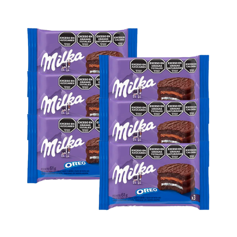 Alfajor Milka Torta Oreo, con Baño de Chocolate (61gr) (Pack de 6u) (366gr)