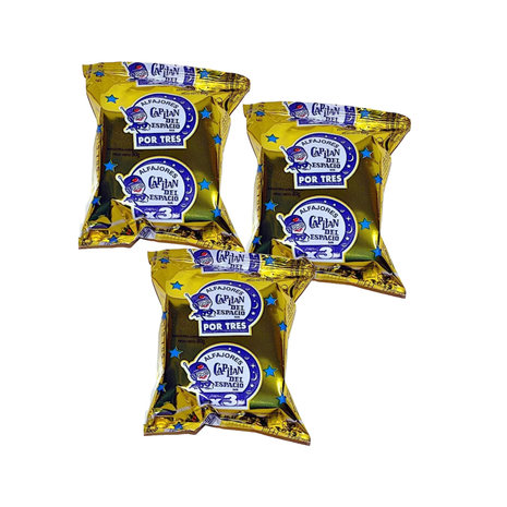 Alfajor Capitán del Espacio TRIPLE Negro, relleno de Dulce de Leche (80gr) (Pack de 3u) (240gr)