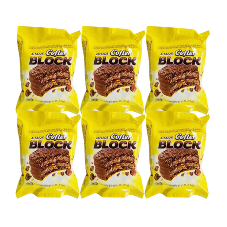 Alfajor Cofler Block con Baño de Chocolate (60gr) (Pack de 6u) (360gr)