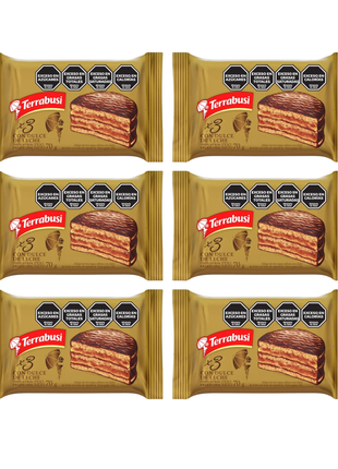 Alfajor Terrabusi Triple, con Dulce de Leche, con Baño de Repostería (70gr) (Pack de 6u) (420gr)