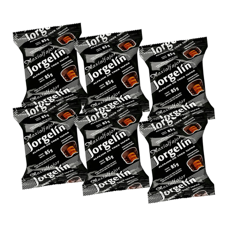 Alfajor Jorgelín Triple Negro, Relleno con Dulce de Leche (85gr) (Pack x6un) (510gr)