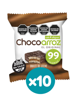 Alfajor Chocoarroz, Dulce de Leche (22gr) (Pack de 10u) (220gr)