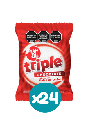 Alfajor Fantoche Triple Chocolate, Relleno con Dulce de Leche (85gr) (Caja x24un) (2040gr)