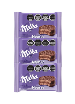 Alfajor Milka TRIPLE Mousse, Baño de Chocolate (55gr) (Pack de 3u) (165gr)