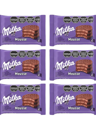 Alfajor Milka TRIPLE Mousse, Baño de Chocolate (55gr) (Pack de 6u.) (330gr)