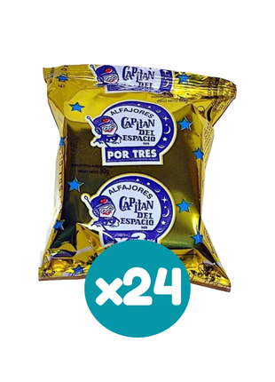 Alfajor Capitan del Espacio Triple Negro, relleno de Dulce de Leche (80gr.) (Caja 24un.) (1920gr.)