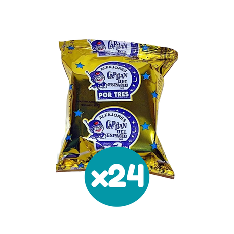 Alfajor Capitan del Espacio Triple Negro, relleno de Dulce de Leche (80gr.) (Caja 24un.) (1920gr.)