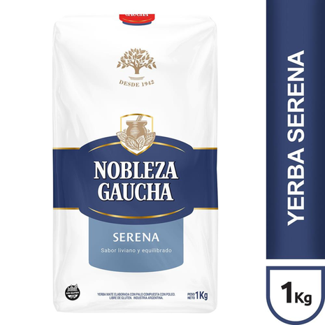 Nobleza Gaucha Suave Serena Argentine Yerba Mate, 1 kg / 2.2 lb bag