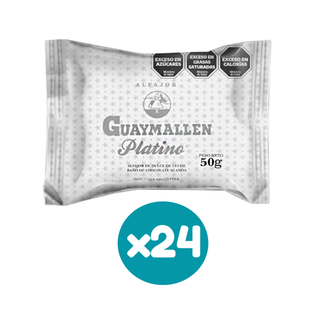 Alfajor Guaymallén Platino 50g (Caja x24un) (1200g)