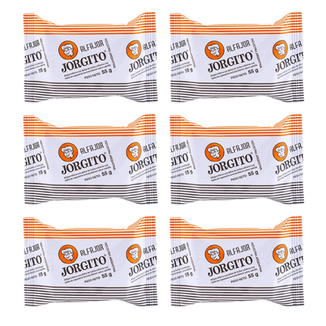 Alfajor Jorgito BLANCO, relleno de Dulce de Leche (55gr) (Pack 6u) (330gr)