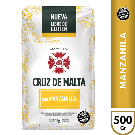 Cruz de Malta Chamomile Argentine Yerba Mate 500 g 1.1 lb bag