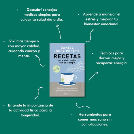 Recetas para vivir mejor y más tiempo / Recipes to Live Better and Longer – Daniel López Rosetti (Spanish Edition)