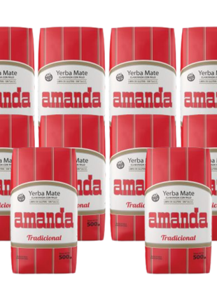 Amanda Tradicional Argentine Yerba Mate 500 g (Pack of 10)