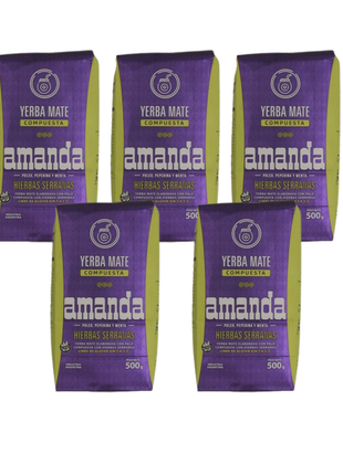 Amanda Hierbas Serranas Argentine Yerba Mate 500 g (Pack of 5)