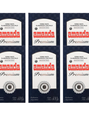 Amanda Premium Argentine Yerba Mate 500 g (Pack of 6)