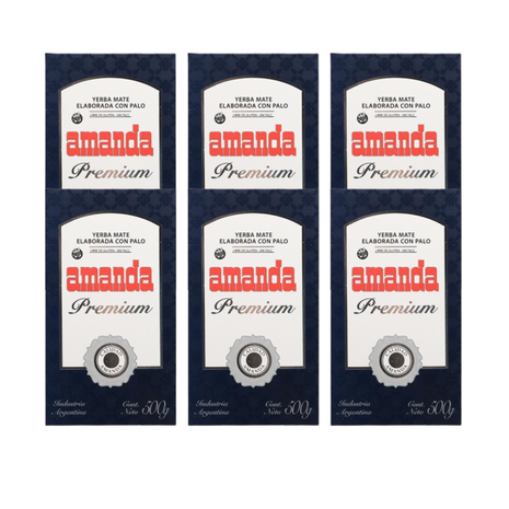Amanda Premium Argentine Yerba Mate 500 g (Pack of 6)