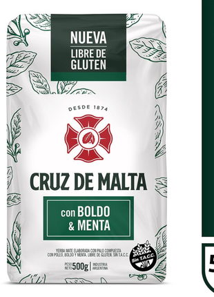 Cruz de Malta Boldo and Mint Argentine Yerba Mate 500 g 1.1 lb bag