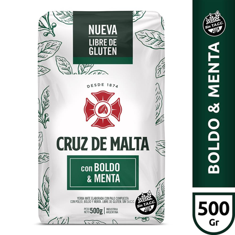 Cruz de Malta Boldo and Mint Argentine Yerba Mate 500 g 1.1 lb bag