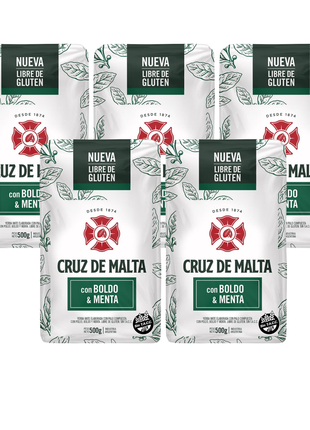 Cruz de Malta Boldo and Mint Argentine Yerba Mate 500 g pack of 5