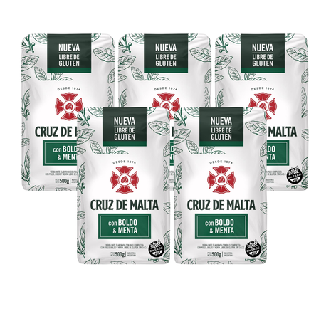Cruz de Malta Boldo and Mint Argentine Yerba Mate 500 g pack of 5