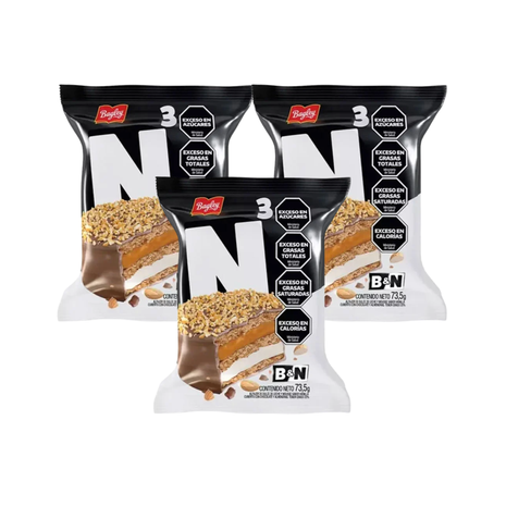 Alfajor Blanco & Negro 3.0, NEGRO (73.5gr) (Pack de 3u) (220gr)