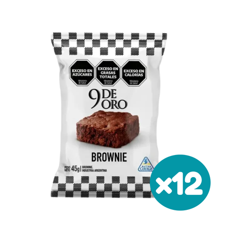 Alfajor Brownie 9 de Oro 45g (Pack x12 – 540g)