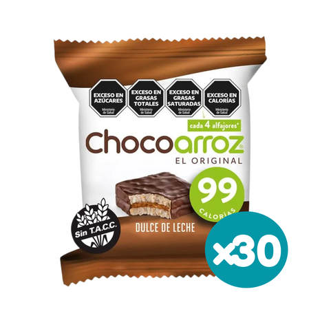 Alfajor Chocoarroz Dulce de Leche (22gr.) (Pack de 30u.) (600gr.)