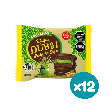 Alfajor DUBAI Pistacho Style Maixanas 70g (Pack x12 – 840g)