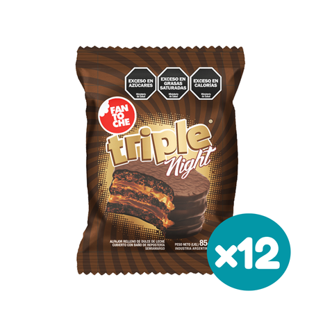 Alfajor Fantoche Triple Night (85gr.) (Caja 12u.) (1020gr.)
