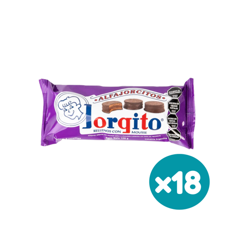 Alfajor Jorgito Mousse Bañado en Chocolate Negro (Pack x18 – 2790g)