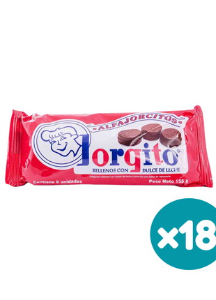 Alfajor Jorgito Negro Bañado en Chocolate Negro (Pack x18 – 2790g)
