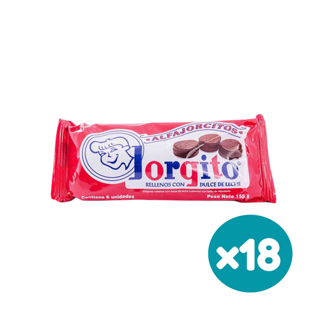 Alfajor Jorgito Negro Bañado en Chocolate Negro (Pack x18 – 2790g)