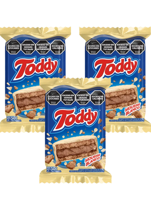Alfajor Toddy Mousse Blanco 50g (Pack x3 – 150g)