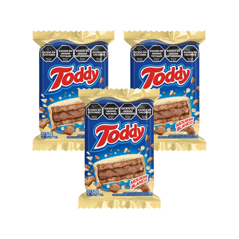 Alfajor Toddy Mousse Blanco 50g (Pack x3 – 150g)