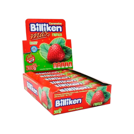 Billiken Caramelos Frutilla 20 gr (display por 18un.) 360gr