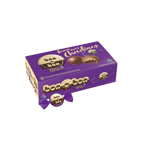 Bombón Bon o Bon Chocolinas, de Chocolate con Leche y Oblea, con rellenos sabor Chocolate y Galletitas (15gr.)(270gr.)