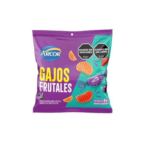 Caramelos Gajos Frutales Arcor 80gr