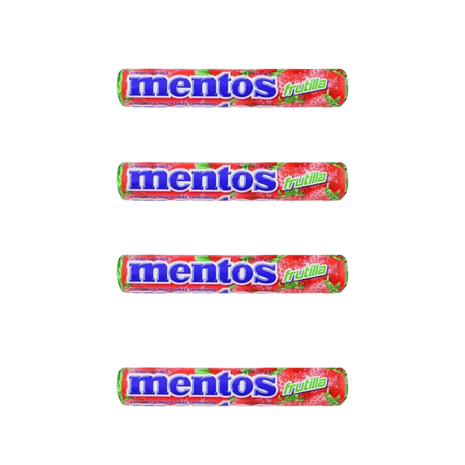Caramelos Mentos frutilla 29gr x4un (116g)