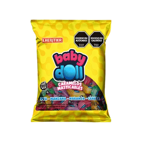 Caramelos masticables baby doll surtidos 500gr (165 unidades)