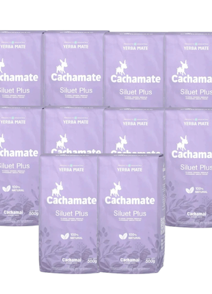 Cachamate Siluet Plus Argentine Yerba Mate, 500 g (Pack of 10) (5 kg)